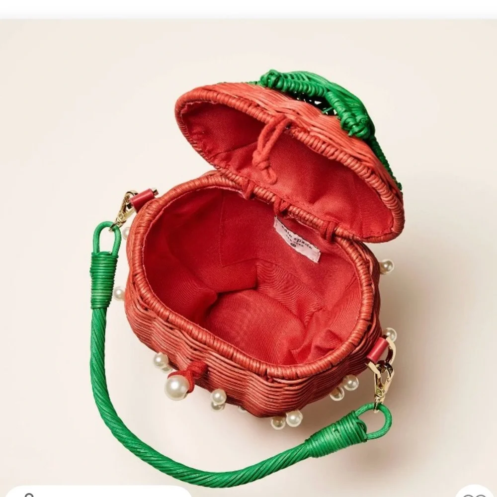 Pearl Embellished Strawberry Basket Bucket Bag kate spade new york x Target Red - Picture 3 of 9